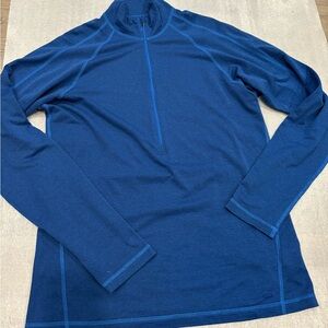 [XL]MEC PolarTec Power Dry Blue L/S Pullover Baselayer Sweatshirt 1/2 Zip